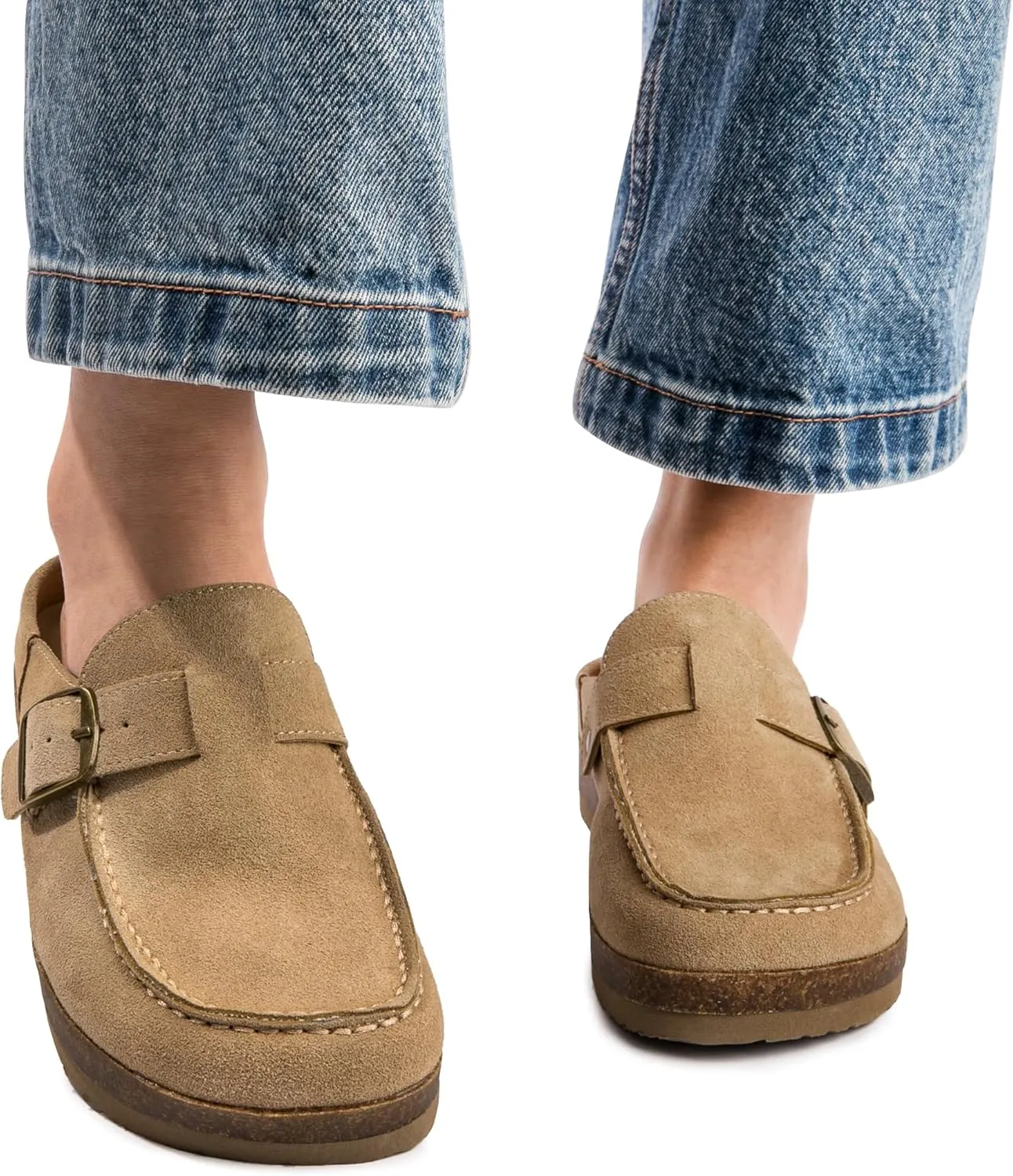 Genuine Leather Women's Clogs - Slip-Resistant Sole, Memory Foam Insole, Versatile & Comfortable, Perfect for Any Occasion.