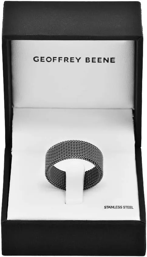 Geoffrey Beene Stainless Steel Men's Comfort Fit Mesh Ring