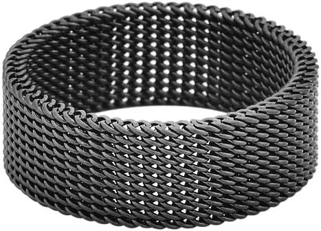 Geoffrey Beene Stainless Steel Men's Comfort Fit Mesh Ring