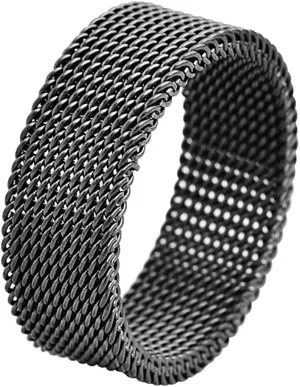 Geoffrey Beene Stainless Steel Men's Comfort Fit Mesh Ring