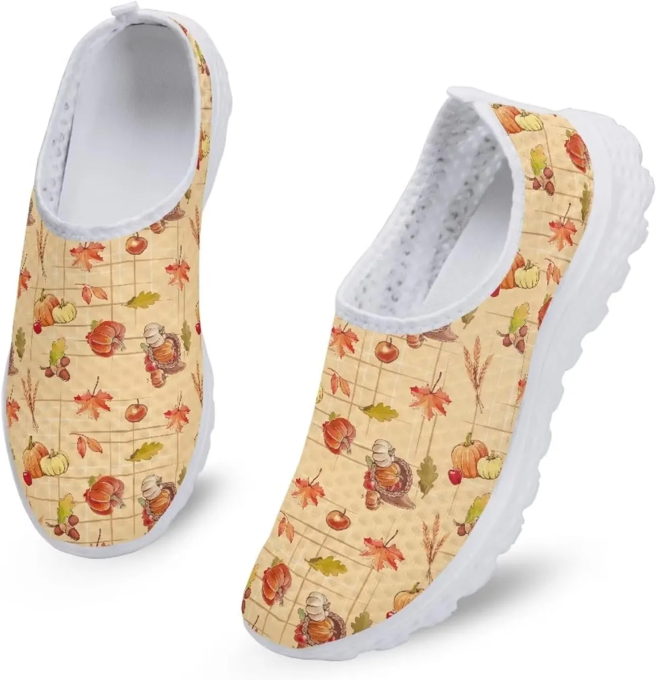 GIFTPUZZ Women Running Shoes Lightweight Slip-on Shoes Non Slip Breathable Mesh Walking Sneakers