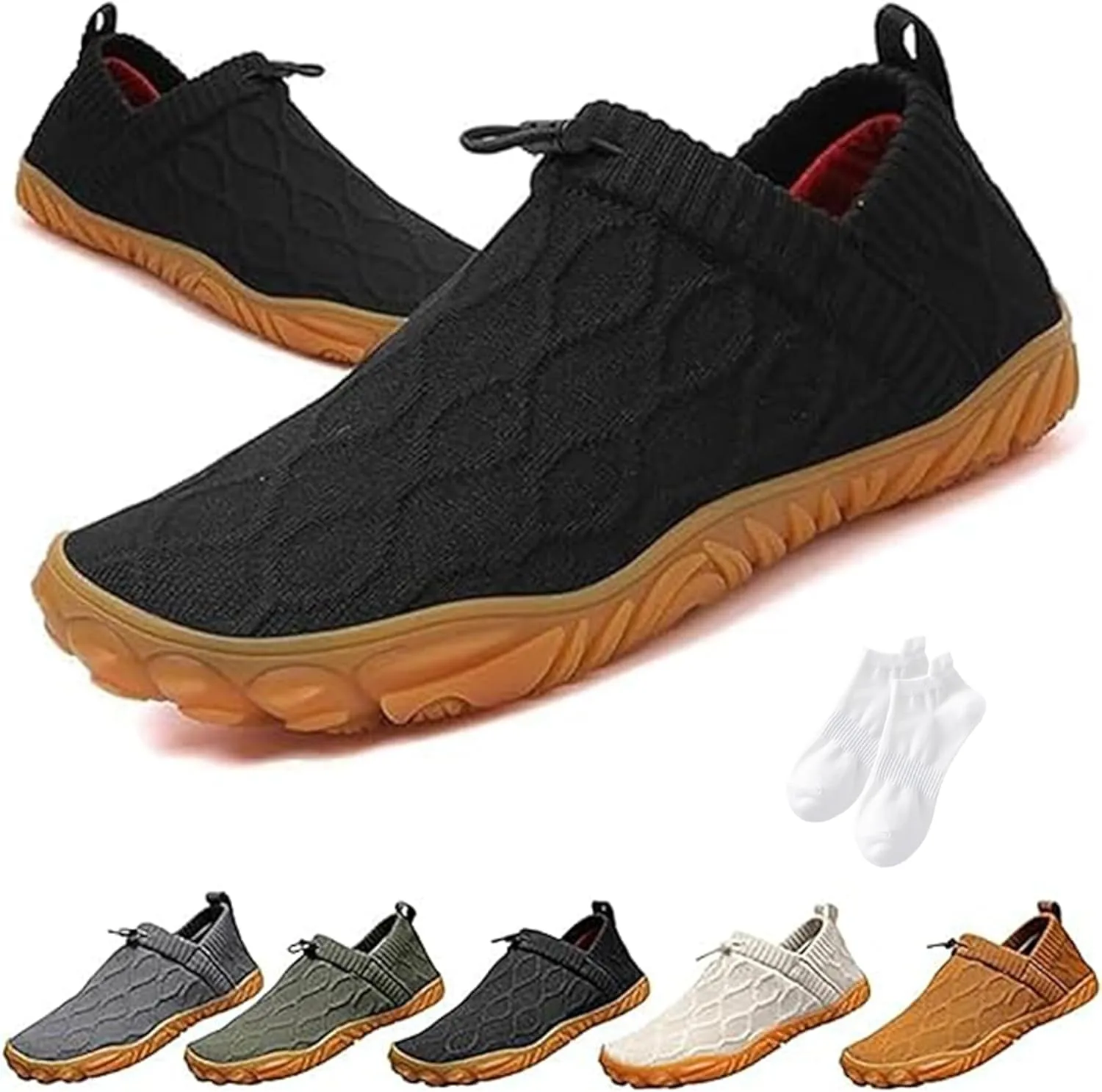 Giltpeak Vallova'S Bearprodo Supercomfort Sweatwick Slip-On Shoes, Men's Knitted Hiking Barefoot Arch Support Sneakers, Unisex Knitted Hiking Slip-On Shoes