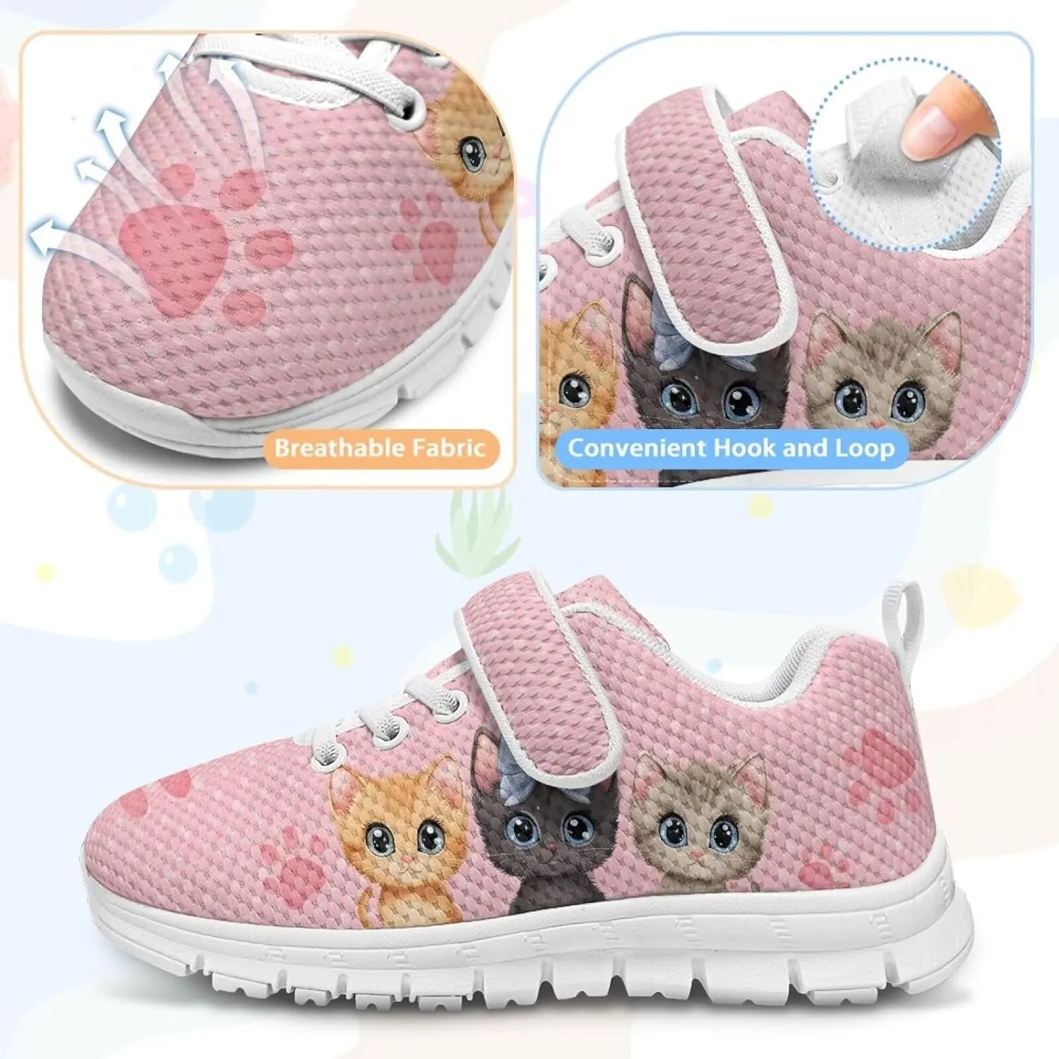 Girls' Athletic Tennis Shoes Cute Slip On Kids Sneakers Running Shoes