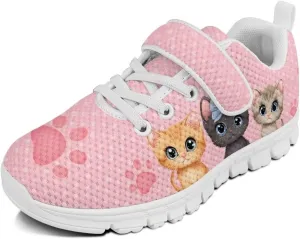 Girls' Athletic Tennis Shoes Cute Slip On Kids Sneakers Running Shoes