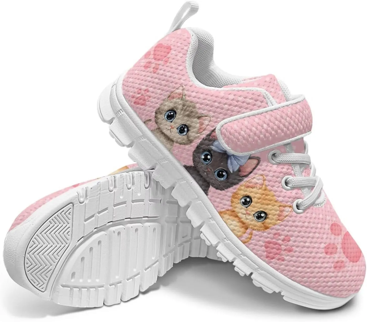 Girls' Athletic Tennis Shoes Cute Slip On Kids Sneakers Running Shoes