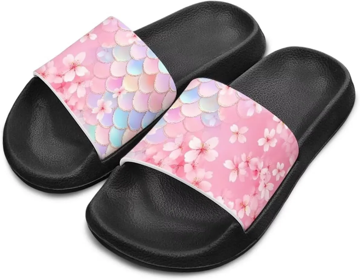 Girls Boys Slide Sandals Kids Summer Comfortable Slippers Slip On for Outdoor Beach Pool Shower Fit Little Big Kids