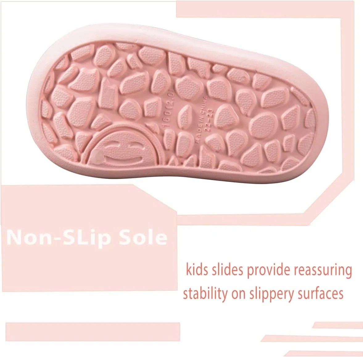 Girls Cloud Bow Slide & Shower Slippers - Non-Slip Slip-On Kids Beach Pool Indoor Outdoor Shoes