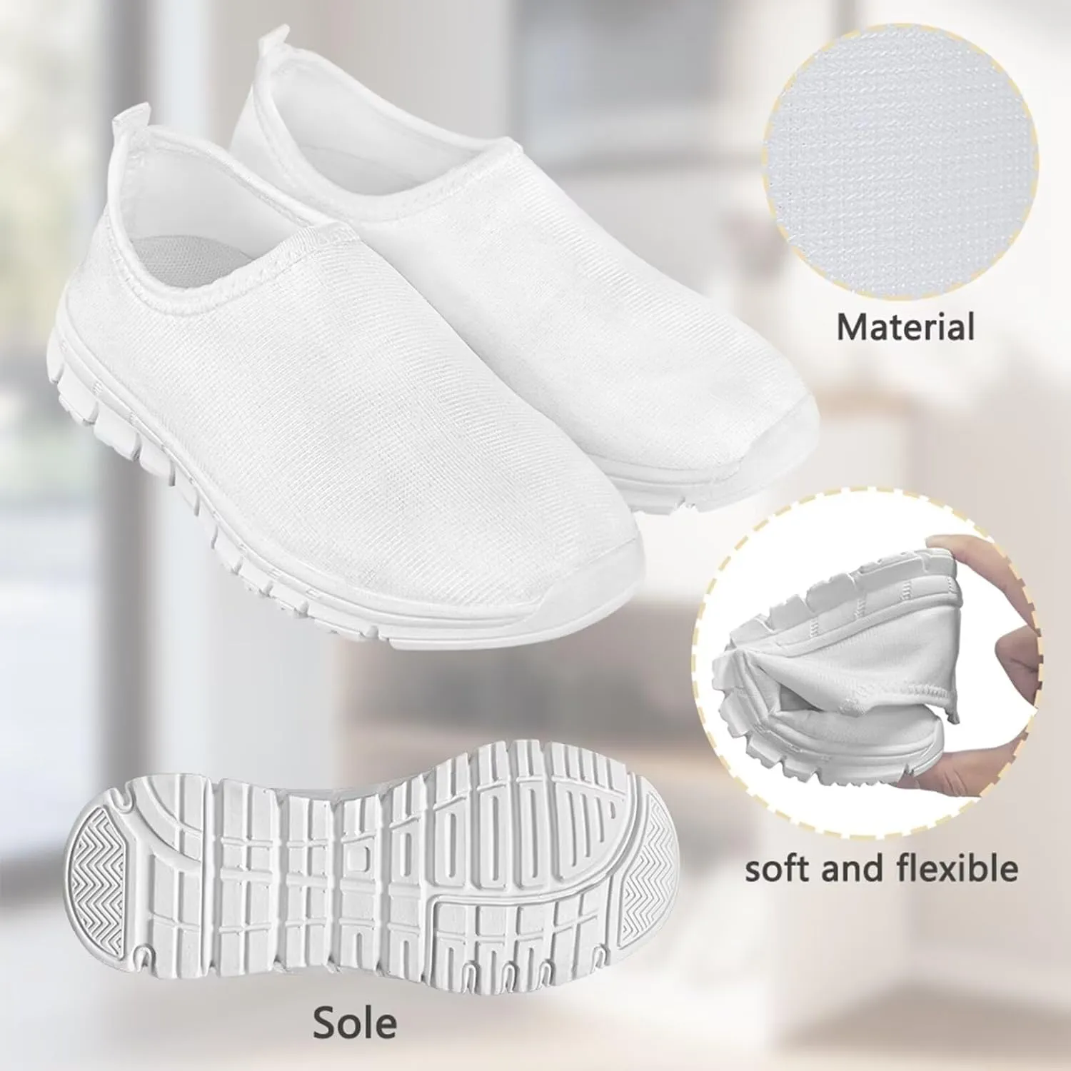 Girls Easter Gift Shoes Non Slip Tennis Slip On Shoes for Holiday Travel
