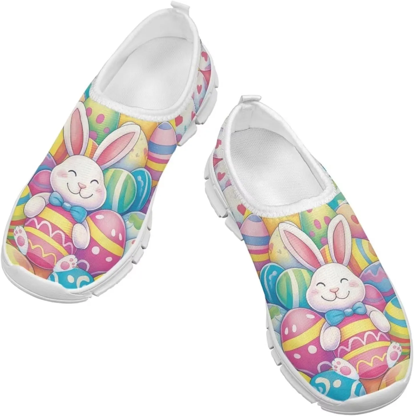Girls Easter Gift Shoes Non Slip Tennis Slip On Shoes for Holiday Travel