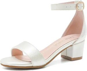 Girls High Heels Sandal for Girls Open Toe Ankle Buckle Strap Dress Shoes for Little Big Kids in Wedding Party Block Chunky Pump Sandals