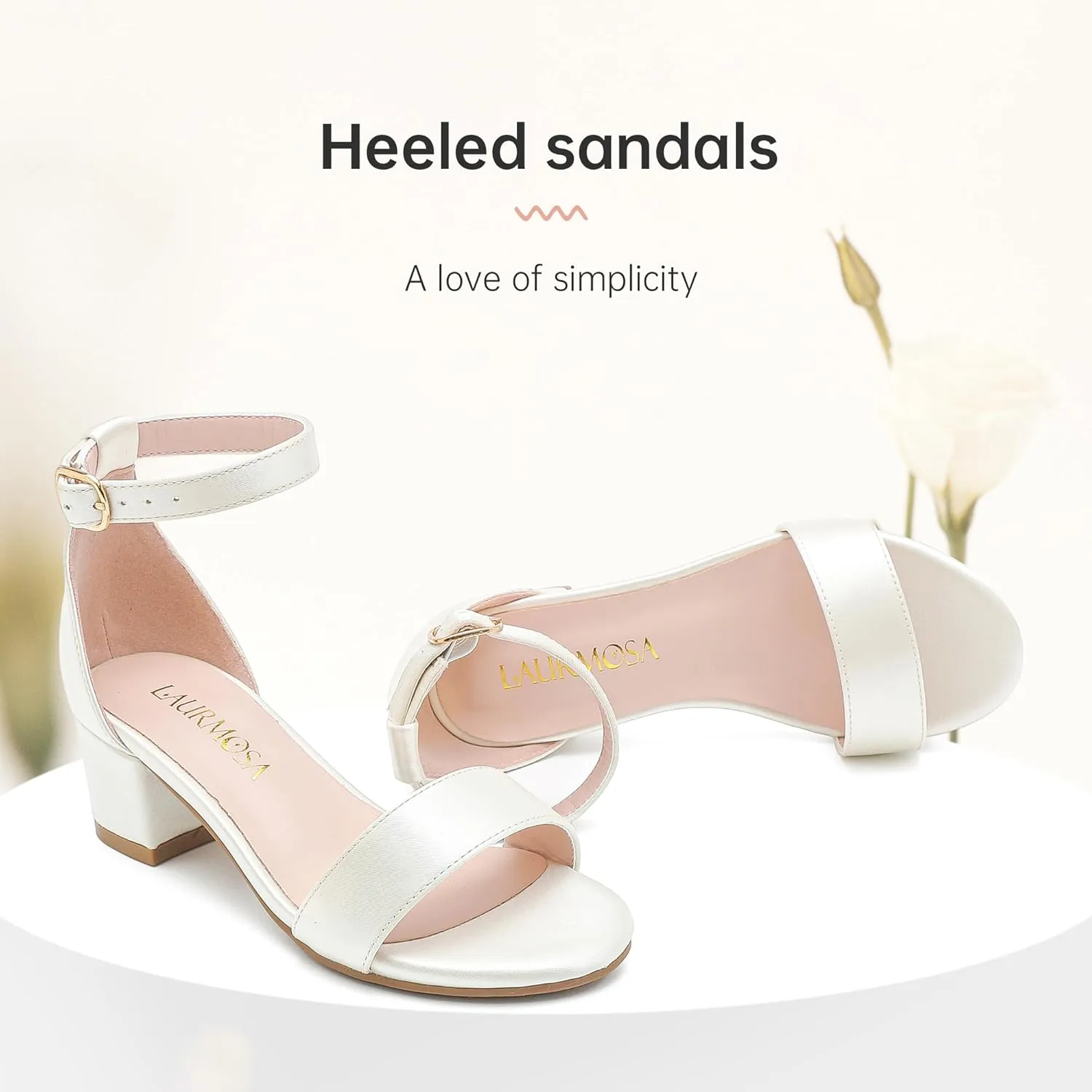Girls High Heels Sandal for Girls Open Toe Ankle Buckle Strap Dress Shoes for Little Big Kids in Wedding Party Block Chunky Pump Sandals