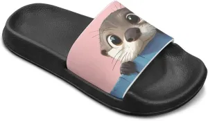 Girls Slides Comfortable Slippers Slides Animal Print Non-slip Shower Shoes Thick Sole House Slide Sandals