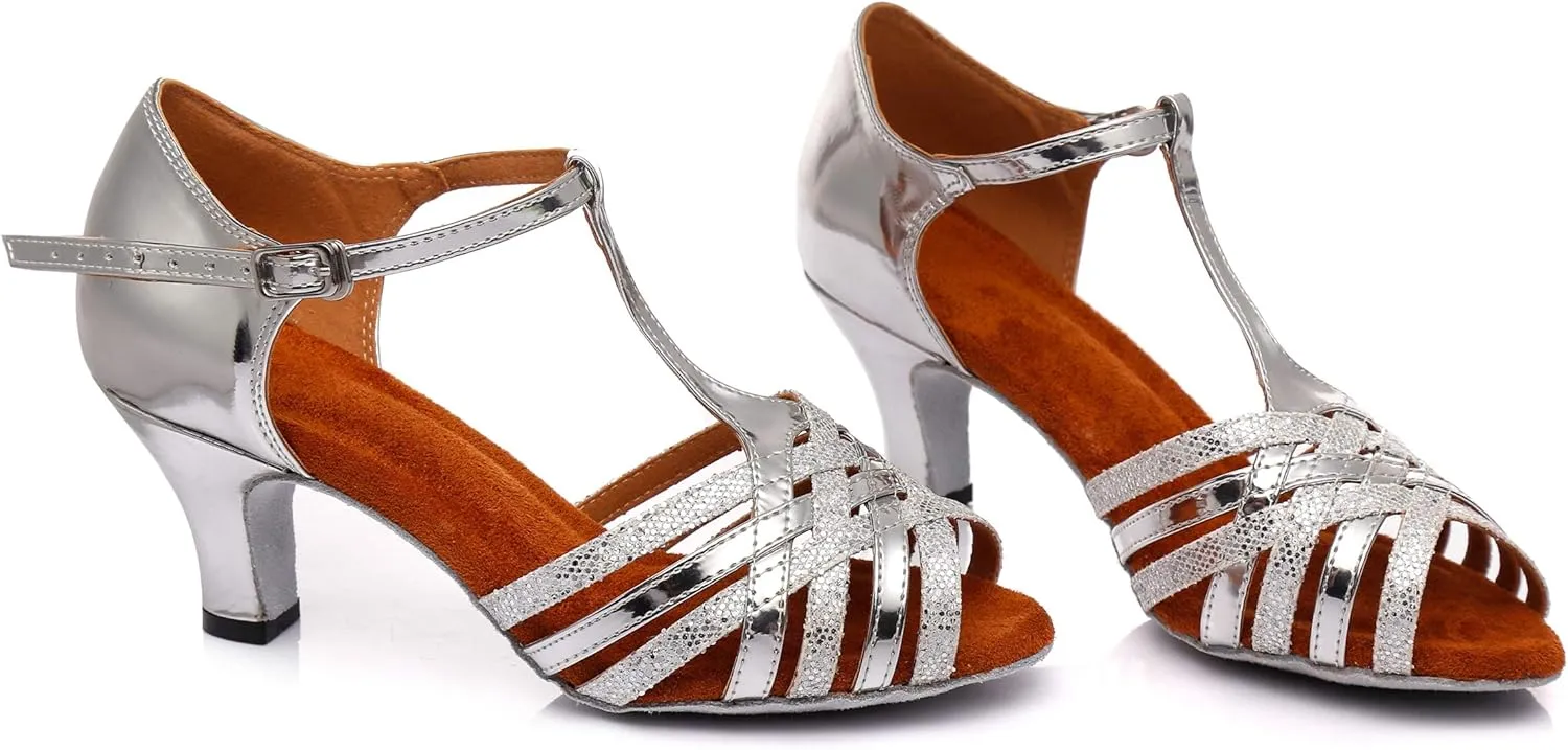 Girls Womens Latin Salsa Dance Shoes Glitter Comfortable Wedding Evening Sandals