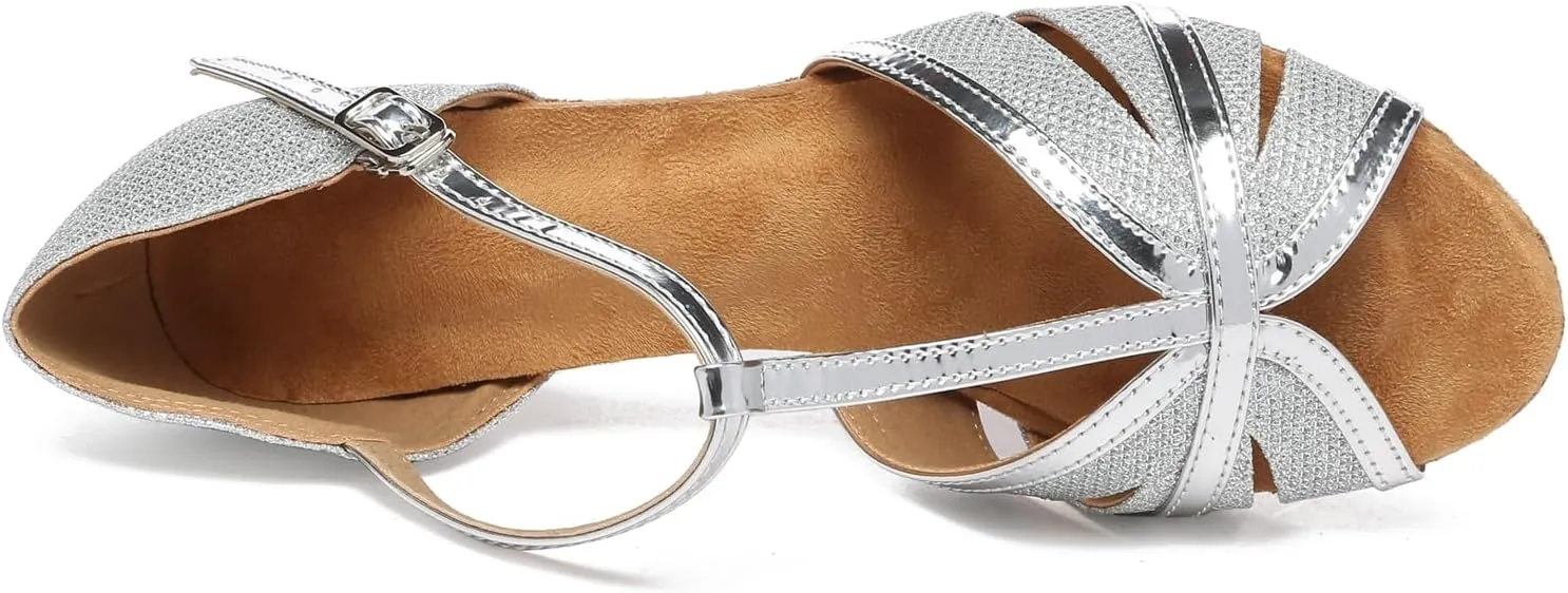 Girls Womens Latin Salsa Dance Shoes Glitter Comfortable Wedding Evening Sandals