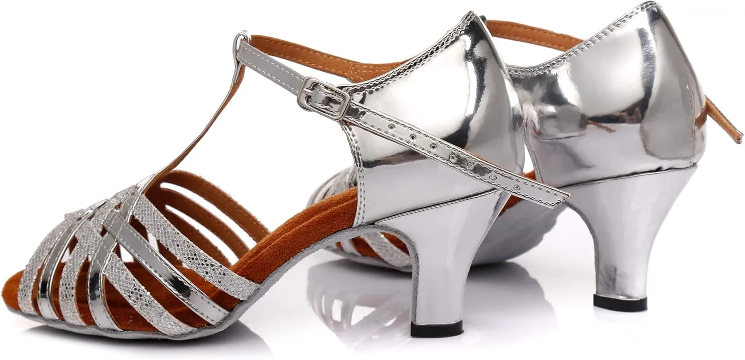 Girls Womens Latin Salsa Dance Shoes Glitter Comfortable Wedding Evening Sandals
