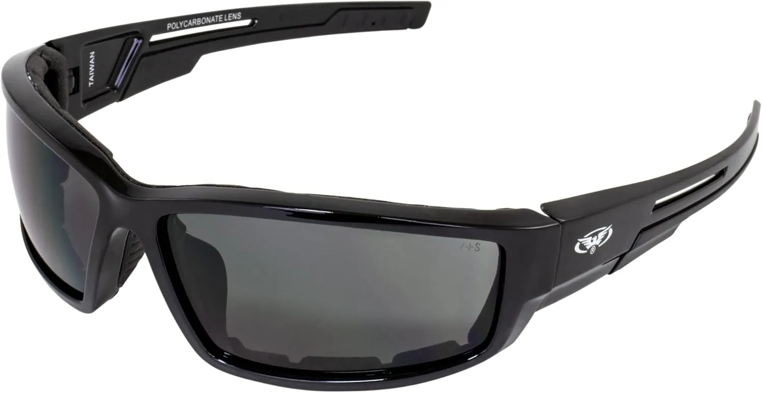 Global Vision Sly Foam Padded Motorcycle Sunglasses Black Frame