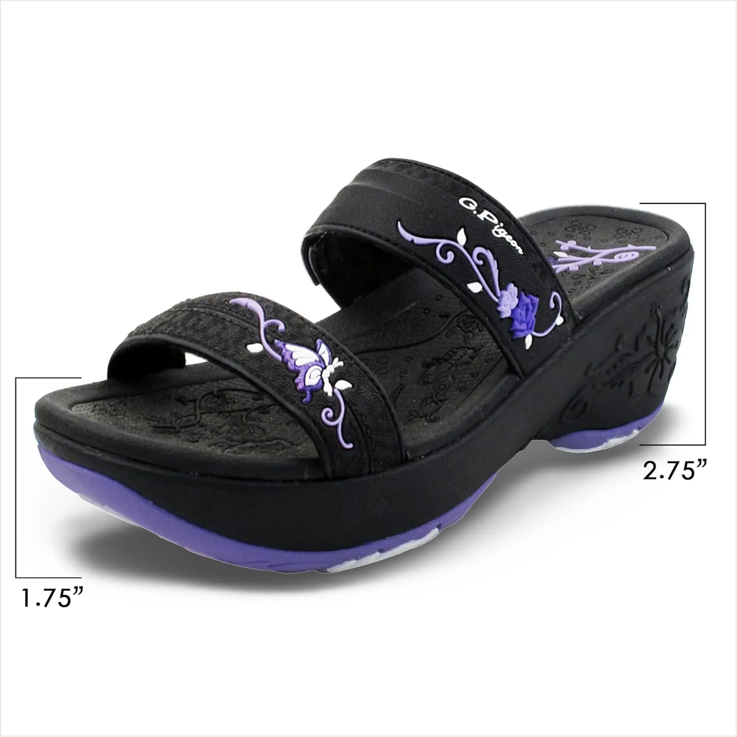 Gold Pigeon Shoes Comfortable Wedge Sandals, Women's Platform Sandals Casual Summer Beach, Heeled Wedges 2.75"
