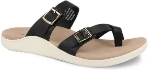Gravity Defyer Women's GDEFY Yontal Leather Fashion Sandal - VersoShock Proven Performance Orthotic Slides