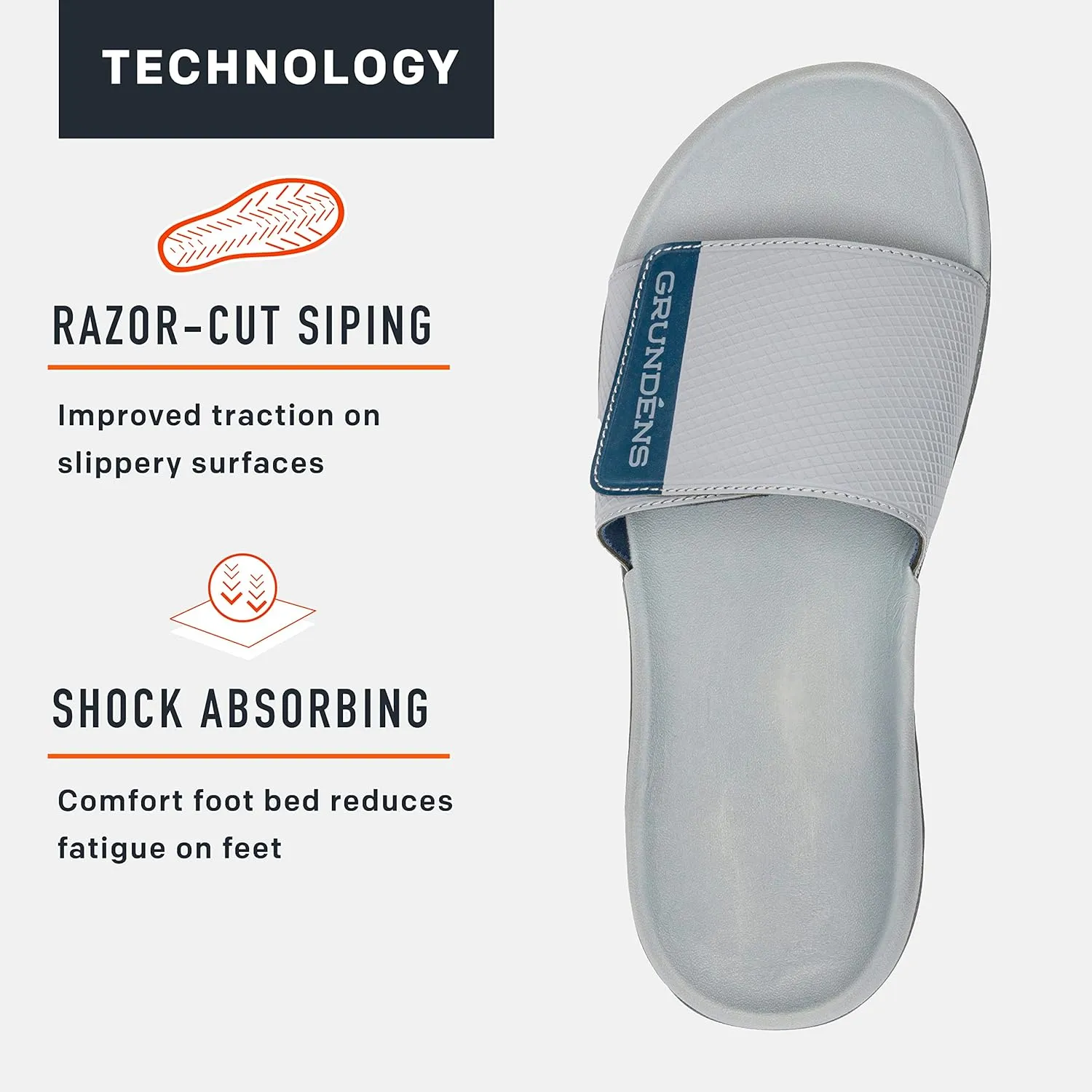 Grundéns Men's Eddy Line Slide| Comfortable, Nonslip and Water Friendly