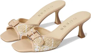 GUESS Women's Dista Heeled Sandal, Light Natural 1, 7