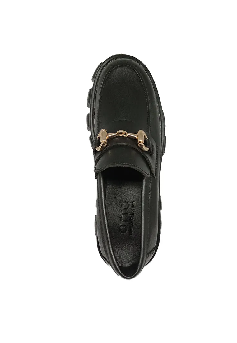GWEN GENUINE LEATHER CHUNKY HORSEBIT LOAFER