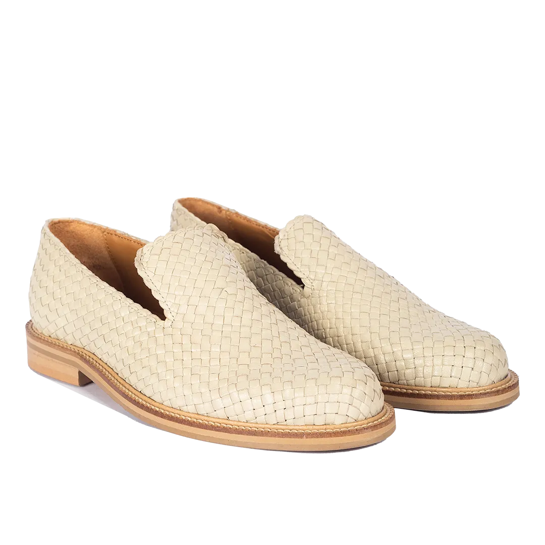 Hand-braided loafer with decorative trim