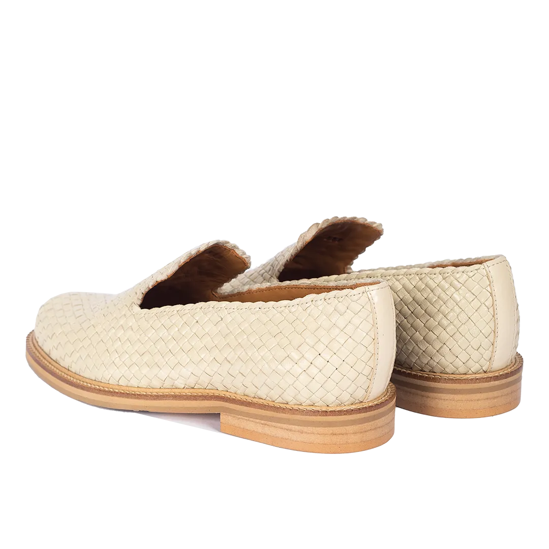 Hand-braided loafer with decorative trim