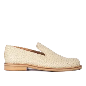 Hand-braided loafer with decorative trim