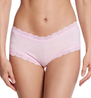 hanky panky Women's Rolled Organic Cotton Boyshort with Lace