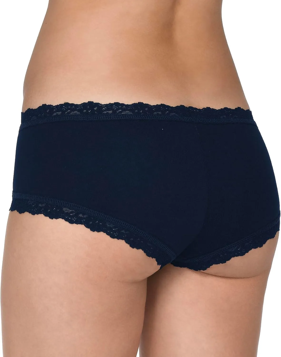 hanky panky Women's Rolled Organic Cotton Boyshort with Lace