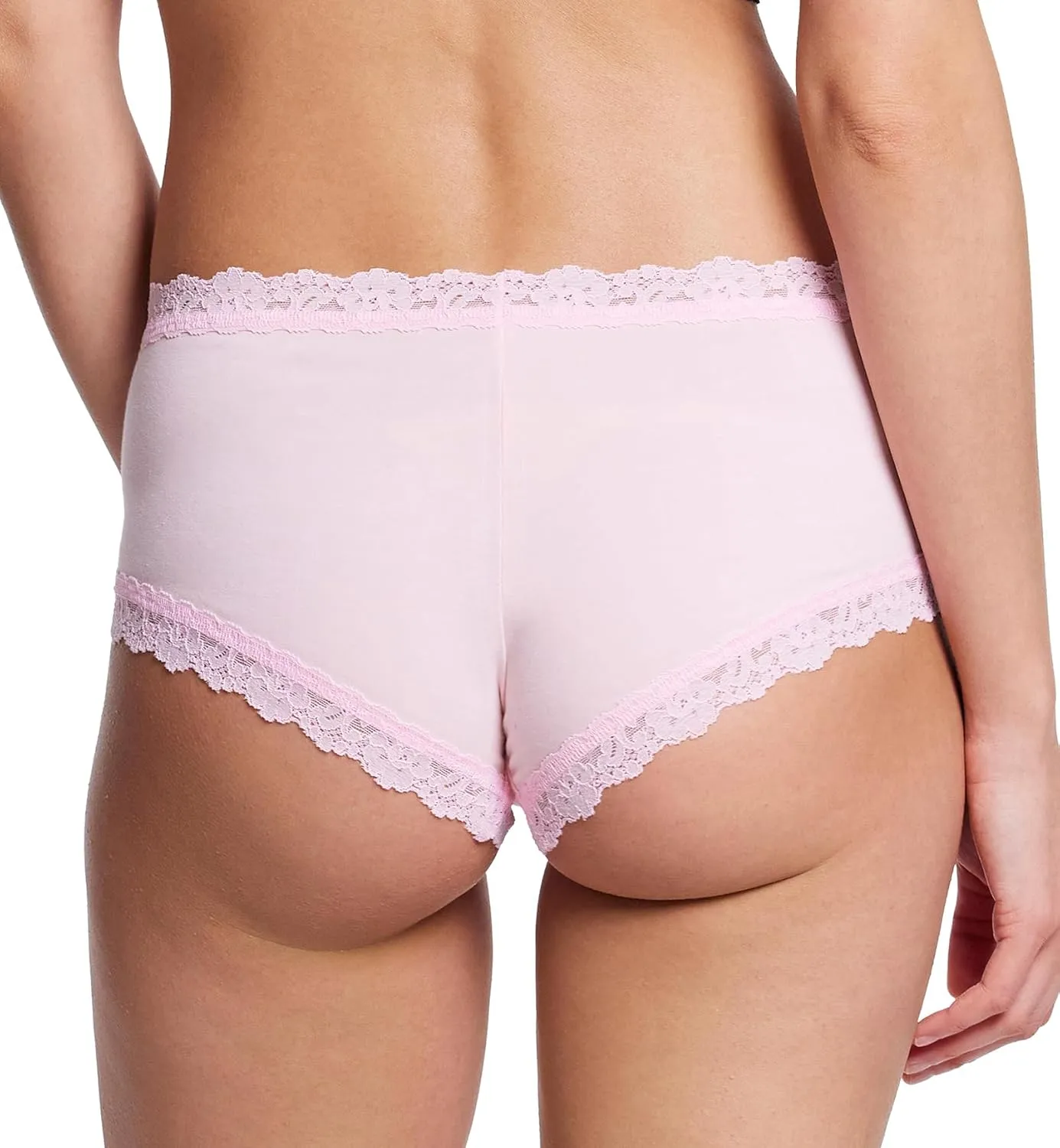 hanky panky Women's Rolled Organic Cotton Boyshort with Lace