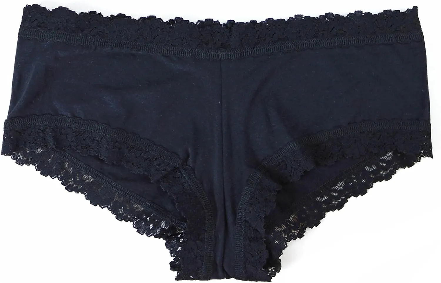hanky panky Women's Rolled Organic Cotton Boyshort with Lace