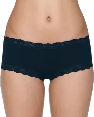 hanky panky Women's Rolled Organic Cotton Boyshort with Lace