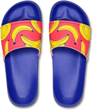 Happy Socks Ultimate Summer Pool and Beach Sandal Slides- Clouds and Banana Style