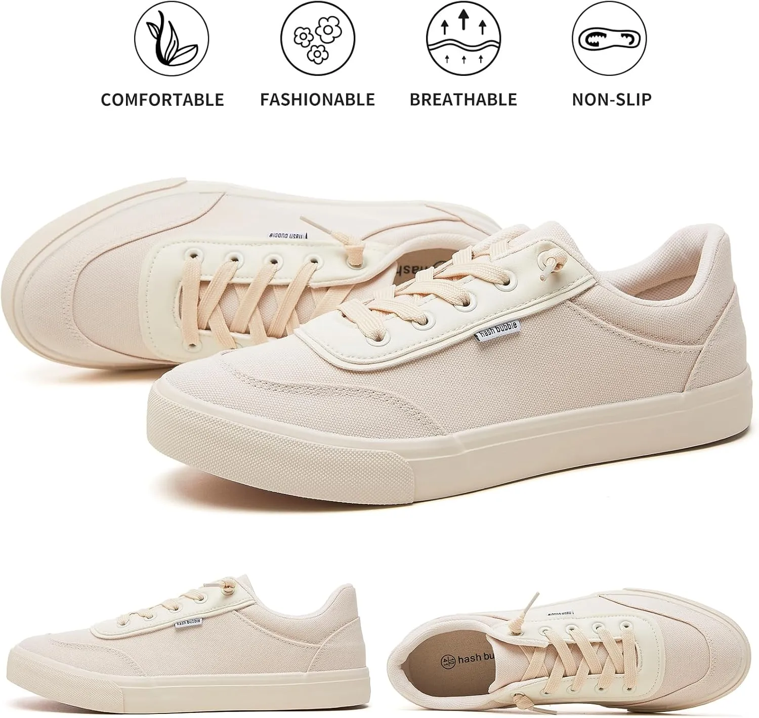 hash bubbie Unisex Slip on Sneakers Women's Canvas Sneakers Classic Non Slip Canvas Shoes Casual Tennis Shoes for Men