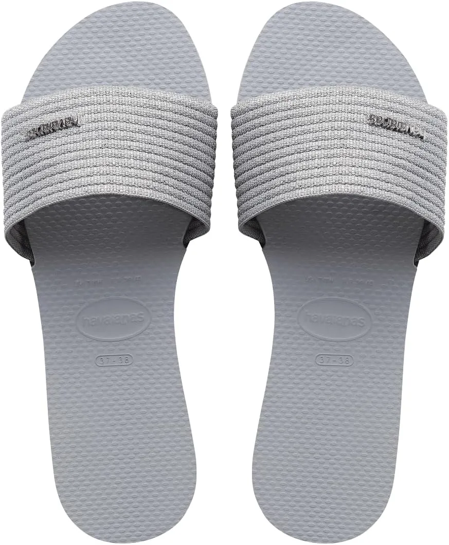 Havaianas Women's You Malta Sandal - Metallic Summer Sandals for Women - Ice Grey, 7/8