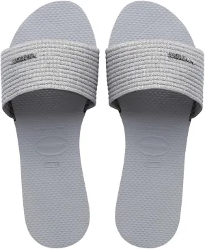 Havaianas Women's You Malta Sandal - Metallic Summer Sandals for Women - Ice Grey, 7/8