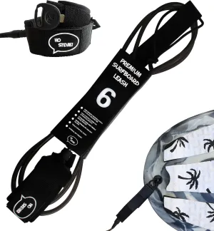 Ho Stevie! Premium Surf Leash [1 Year Warranty] Maximum Strength, Lightweight, Kink-Free, for All Types of Surfboards. 7mm Thick (1/4") 6/7/8/9 Feet