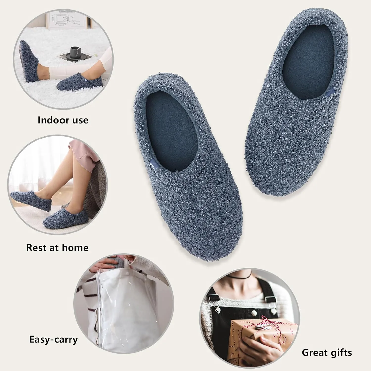 Home Slipper Bootie Slippers Women Girls Indoor Warm Fuzzy Boots Non-slip House Shoe Slippers
