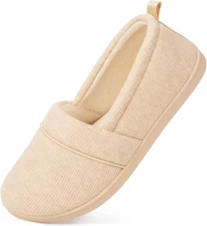 HomeTop Women's Comfy Loafer Slippers Lightweight Memory Foam Non-slip Indoor House Shoes