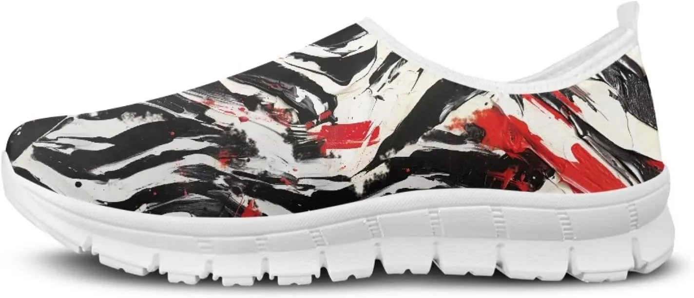 Howilath Animal Print Women's Loafers & Slip-on Running Sneakers Travel Breathable Shoes with Anti-Slip Sole
