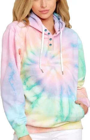 HVEPUO Womens Hoodies Fall Long Sleeve Drawstring Pullover Tops With Pockets Girls' Fashion Loose Casual Sweatshirt For Women