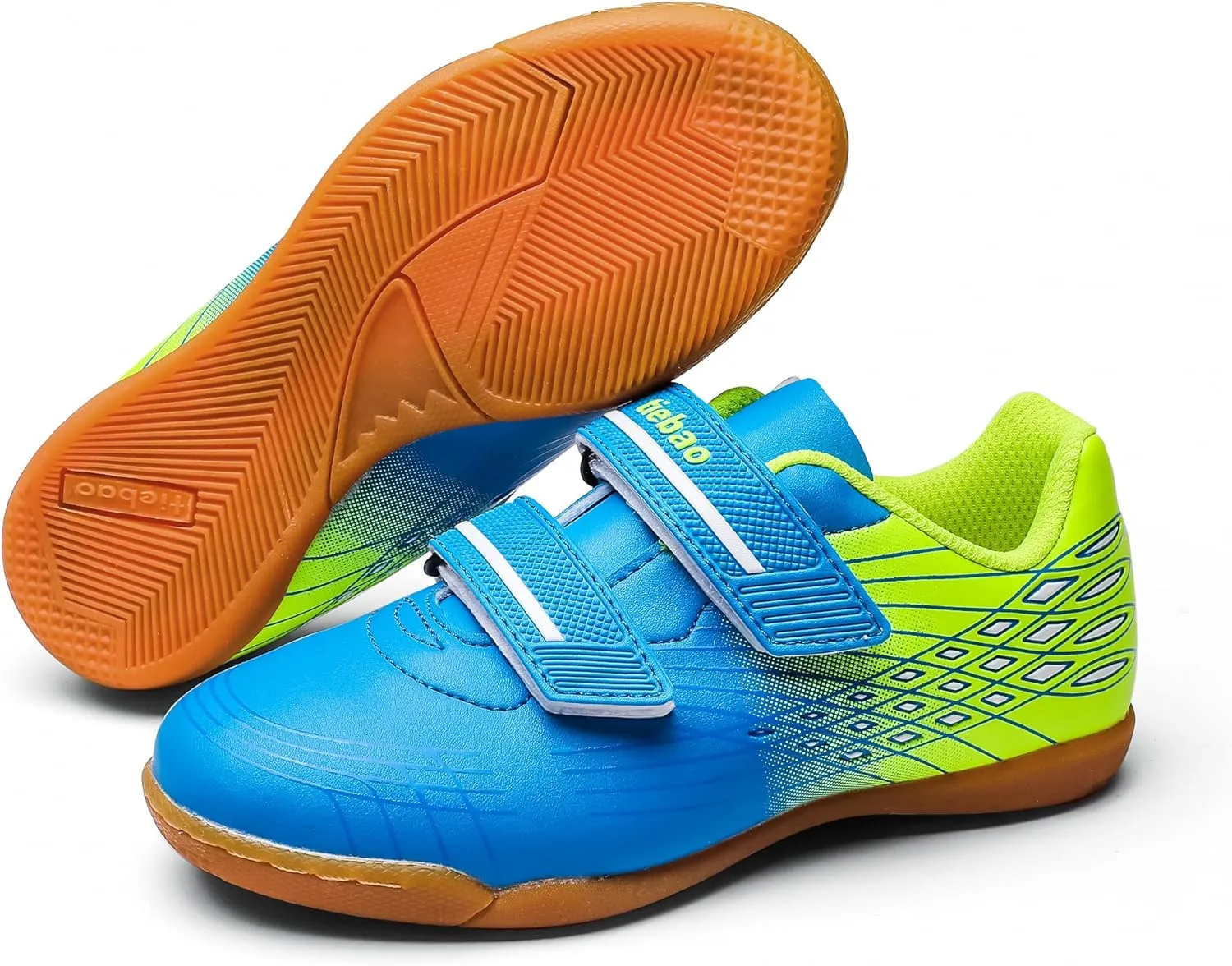 Indoor Kids Soccer Shoes Non Slip Rubber Sole IC Soccer Cleats for Little Boys Girls