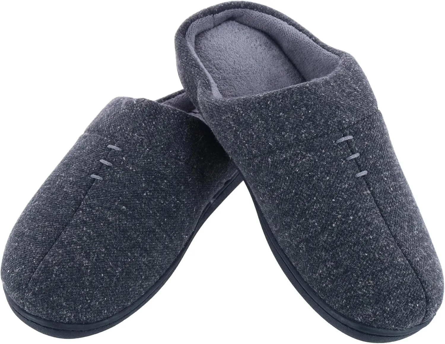 isotoner Men's Preston Heather Knit Slip-on Hoodback Slipper