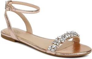 Jewel Badgley Mischka Ohara Minimalist Crystal Adorned Flats