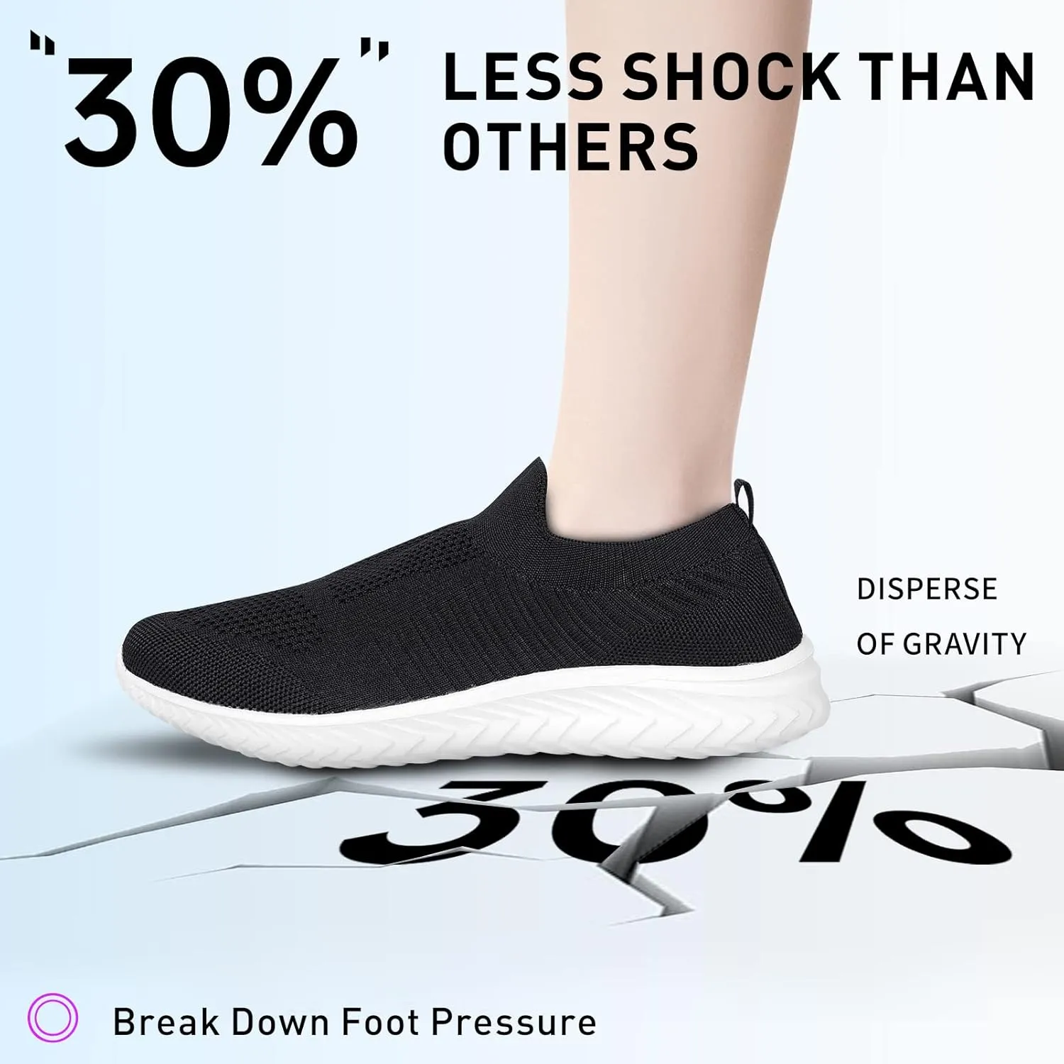 JIAFO Womens Athletic Walking Shoes, Women Slip On Shoes Sneakers, Non Slip Running Shoes for Women, Laceless Casual Breathable Lightweight Mesh Knit