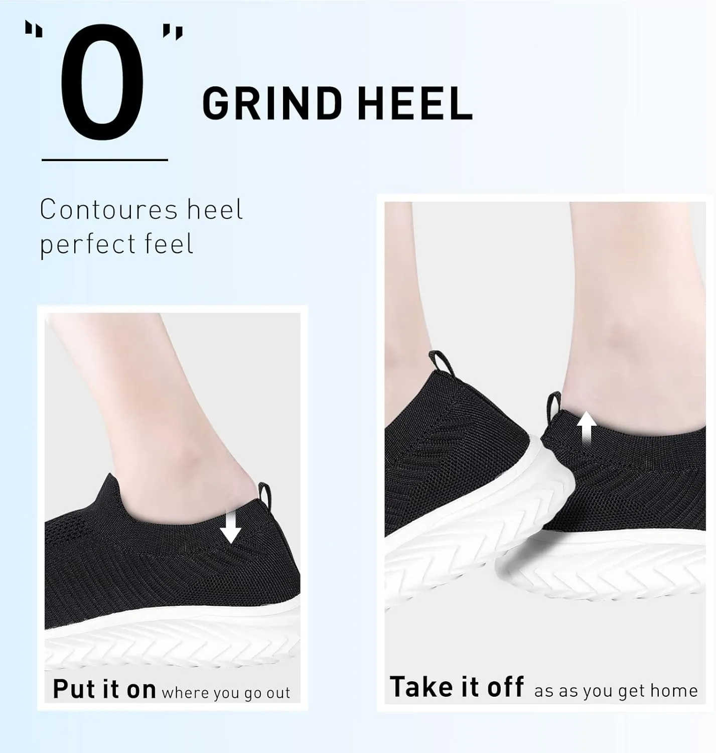 JIAFO Womens Athletic Walking Shoes, Women Slip On Shoes Sneakers, Non Slip Running Shoes for Women, Laceless Casual Breathable Lightweight Mesh Knit