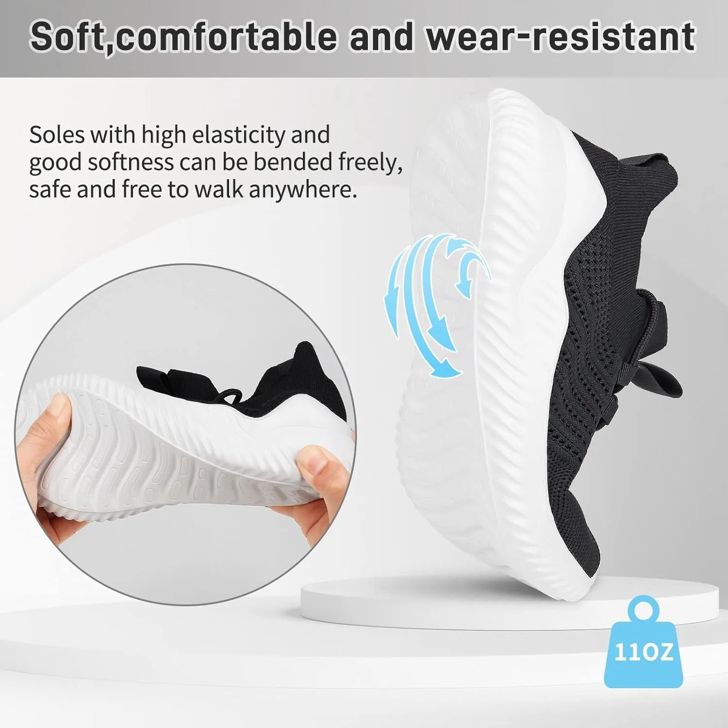 JIAFO Women's Walking Shoes, Slip on Tennis Shoes Women, Non Slip Shoes Sneakers, Casual Athletic Running Lightweight Breathable Mesh Knit