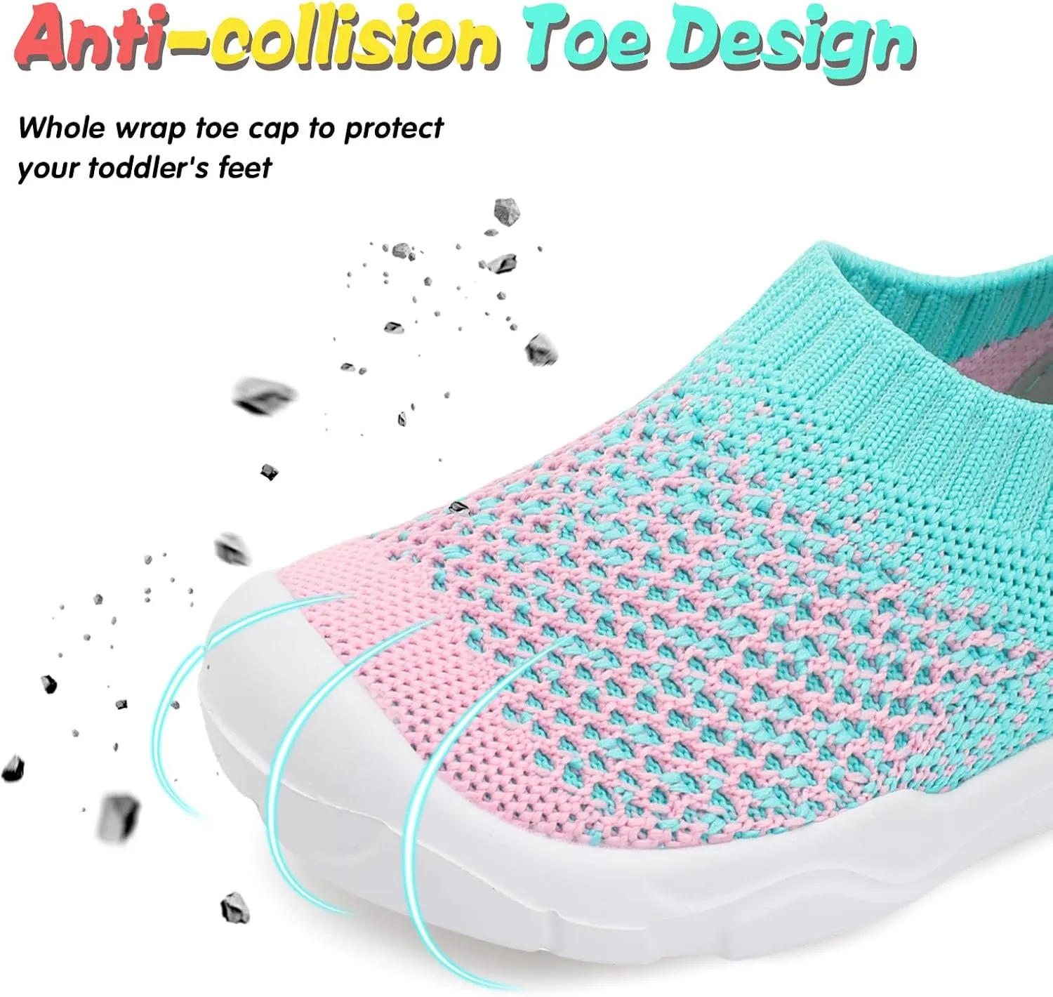 JOINFREE Toddler Boys Girls Sneaker Slip On Shoes Kids Lightweight Breathable Walking Shoes
