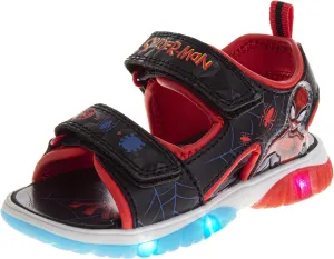 Josmo Boy's Spiderman Lighted Sandal (Toddler/Little Kid), Black, 8